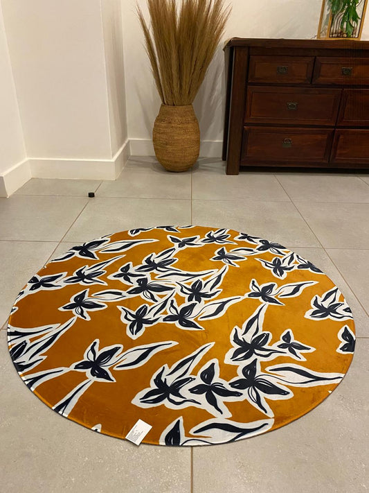 Saffron Bloom Indoor Round Rug